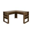 Mesa para Escritório 136cm em L com Detalhe Ripado ME4145 Nogal Tecnomobili Mesa para Escritório 136cm em L com Detalhe Ripado ME4145 Nogal Tecnomobili