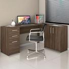 Mesa para Escritório 2 Portas 3 Gavetas Mirage Nogal Trend - Pnr Móveis