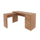 Mesa para Escritório com Mesa de Apoio e 3 Gavetas ME4101 Amêndoa Tecnomobili