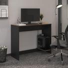 Mesa Para Escritório Com Passa Fios E Tampo Usinado Tech - Preto E Cedro Mesa Para Escritório Com Passa Fios E Tampo Usinado Tech - Preto E Cedro
