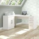 Mesa para Escritório de Canto com 2 Portas 3 Gavetas Mdp 0714 Menu Móveis Branco Mesa para Escritório de Canto com 2 Portas 3 Gavetas Mdp 0714 Menu Móveis Branco