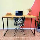 Mesa para Escritório de Ferro e Madeira 120cm Style Industrial Nozes e Preto Mesa para Escritório de Ferro e Madeira 120cm Style Industrial Nozes e Preto