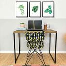 Mesa para Escritório de Ferro e Madeira 96cm Style Industrial Tabaco e Preto