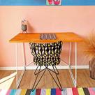 Mesa para Escritório de Ferro e Madeira Industrial Carvalho e Branco Mesa para Escritório de Ferro e Madeira Industrial Carvalho e Branco