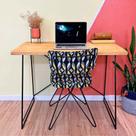 Mesa para Escritório de Ferro e Madeira Industrial Nozes e Preto Mesa para Escritório de Ferro e Madeira Industrial Nozes e Preto