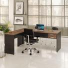 Mesa Para Escritório Em L 1,80x1,60m Tampo E Pés 30mm Com Gaveta Nogal Compreto Ônix