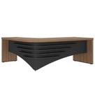 Mesa Para Escritório Em L Diretor Lado Direito Nogal/preto