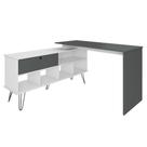 Mesa Para Escritório Escrivaninha Em L Home Office Kalil A02 Branco Grafito - Lyam Decor