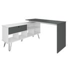 Mesa Para Escritório Escrivaninha Em L Home Office Kalil A02 Branco Grafito - Lyam Decor