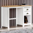 Mesa Para Escritório Escrivaninha Home Office 2 Gavetas Mazzaro F06 Branco Freijó - Lyam Decor