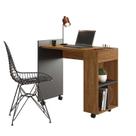 Mesa Para Escritório Estudos Alessa M2 Lukaliam Amêndoa/Chumbo