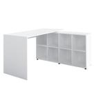 Mesa Para Escritório Extensível Escrivaninha Home Office Nero Branco - Lyam Decor