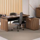 Mesa para Escritório Gerencia 1 Porta Nogal/Preto - Artany Móveis Mesa para Escritório Gerencia 1 Porta Nogal/Preto - Artany Móveis