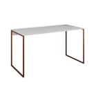 Mesa para Escritório Industrial Base Ferro Cobre Tampo Mdp Branco 137x60