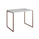 Mesa para Escritório Industrial Base Ferro Cobre Tampo Mdp Branco 90x50