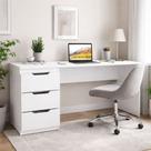 Mesa para Escritório Madri 3 Gavetas Branco - Politorno