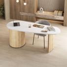 Mesa para Escritório Ovale 4 Gavetas Branco/Carvalho - Artany Móveis Mesa para Escritório Ovale 4 Gavetas Branco/Carvalho - Artany Móveis