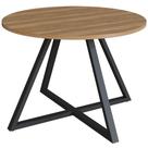 Mesa Para Escritório Reunião Redonda Pés Industrial Idea A03 Nogal Sevilha Preto - Lyam Decor Mesa Para Escritório Reunião Redonda Pés Industrial Idea A03 Nogal Sevilha Preto - Lyam Decor