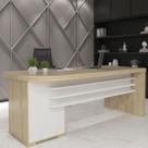 Mesa para Escritório Tamburato 4 Gavetas Carvalho/Branco - Artany Móveis