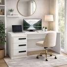 Mesa para Escritório Valência 3 Gavetas Branco - Politorno