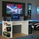 Mesa Para Gamer e Painel Até 58 Madesa - Branco