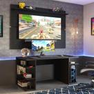 Mesa Para Gamer e Painel - Preto
