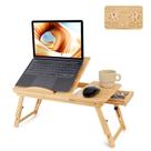 Mesa para laptop Dezyfurni Bamboo, bandeja de cama dobrável ajustável Mesa para laptop Dezyfurni Bamboo, bandeja de cama dobrável ajustável