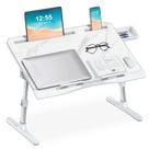 Mesa para notebook EVETTO 60 x 40 cm, padrão mármore, ajustável e dobrável