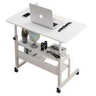 Mesa para Notebook Multifunção Altura Ajustável com 2 Prateleiras e Rodinhas (Branca) Mesa para Notebook Multifunção Altura Ajustável com 2 Prateleiras e Rodinhas (Branca)
