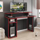 Mesa para PC Gamer 1,20m Preto com Vermelho Inspire GM7000 Art in Móveis