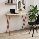 Mesa para Pc X 120x60 com Base em X para Quarto e Escritório - Ferro Cobre Tampo Off White Mesa para Pc X 120x60 com Base em X para Quarto e Escritório - Ferro Cobre Tampo Off White