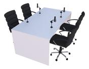 Mesa para Podcast 100x177cm Branco - Linha Premium -1.1