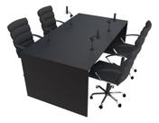 Mesa para Podcast 100x204cm Preto - Linha Premium - 1.1