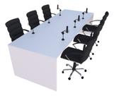Mesa para Podcast 100x247cm Branco - Linha Premium -1.1
