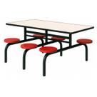 Mesa para Refeitório FIXA 6 Lugares MDP Branco de 25 mm - Assento VERMELHO - 50204 Mesa para Refeitório FIXA 6 Lugares MDP Branco de 25 mm - Assento VERMELHO - 50204