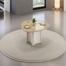Mesa para Sala de Jantar 136cm Tampo Orgânico Curvo com Vidro Chanel