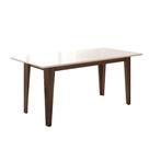 Mesa Para Sala De Jantar 160Cm Retangular Tampo Chanfrado Liz Poliman Amêndoa Com Off White