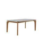 Mesa para Sala de Jantar 180 Cm 100% Mdf com Vidro Canto Copo Dublin