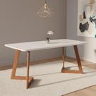 Mesa para Sala de Jantar 180cm com Vidro Caju
