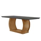 Mesa Para Sala De Jantar 180cm Milena Em Mdf E Vidro Grafite Mesa Para Sala De Jantar 180cm Milena Em Mdf E Vidro Grafite
