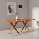 Mesa para Sala de Jantar 180cm sem Vidro Cacau Marrom/Cinamomo