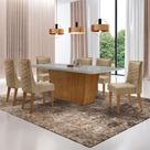 Mesa Para Sala De Jantar Aida Com 6 Cadeiras Safira Moderna Turim 07/off White/imbuia