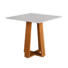 Mesa para Sala de Jantar Athenas Quadrada Madeirado/Off White Dobuê