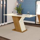 Mesa para Sala de Jantar com Tampo de Vidro Maisa Espresso Móveis