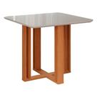 Mesa para Sala de Jantar Flora Quadrada 94 x 94 cm MDF/Vidro Cimol Nature/Off White