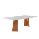 Mesa para Sala de Jantar Florida 220cm Tampo Canto Moeda Laqueado com Vidro Mesa para Sala de Jantar Florida 220cm Tampo Canto Moeda Laqueado com Vidro