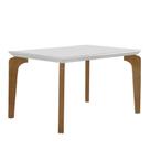 Mesa para Sala de Jantar Liz 120cm Em MDF e Vidro canto reto