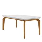 Mesa para Sala de Jantar Liz 180cm Em MDF e Vidro canto reto