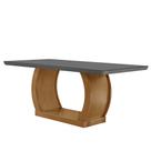 Mesa para Sala de Jantar Milena 180cm Em MDF e Vidro Com Canto Copo