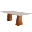 Mesa para Sala de Jantar Noronha 220cm Madeira com Vidro Moderna Mobília Mesa para Sala de Jantar Noronha 220cm Madeira com Vidro Moderna Mobília